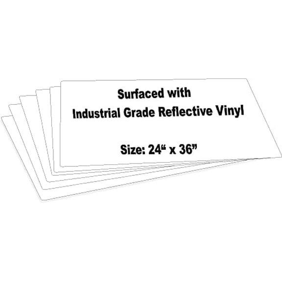 justsignframes Reflective Aluminum Metal Sign Blank - 24 x 36 White (6 Pack)