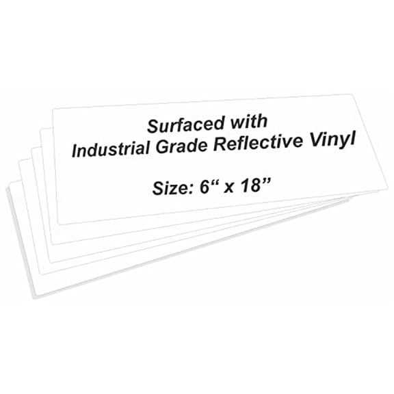 justsignframes Reflective Aluminum Metal Sign Blank - 6 x 18 White (5 Pack)