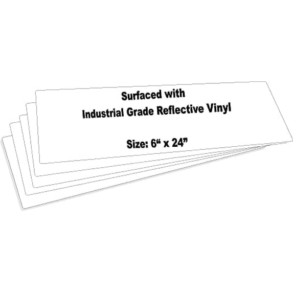 justsignframes Reflective Aluminum Metal Sign Blank - 6 x 24 White (5 Pack)