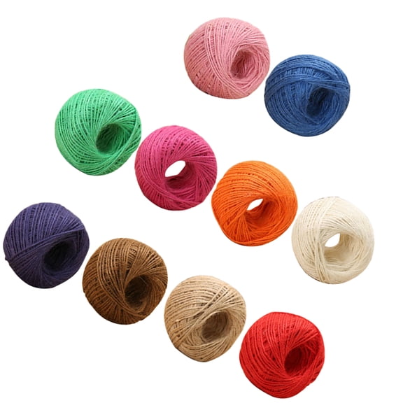 WRISTBIQUE Jute Twine for Diy Assorted Color 10Pcs 25M Long 2Mm Thick Diy Knitting Rope Craftsmen