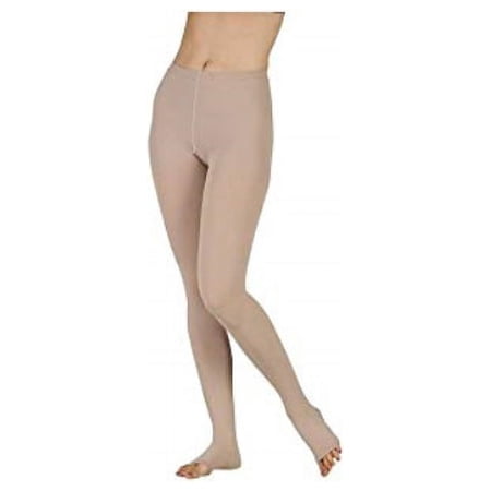 juzo 2002atfl06 iii soft 30-40 mmhg open toe pantyhose standard compression stockings with fly - white44; iii - medium