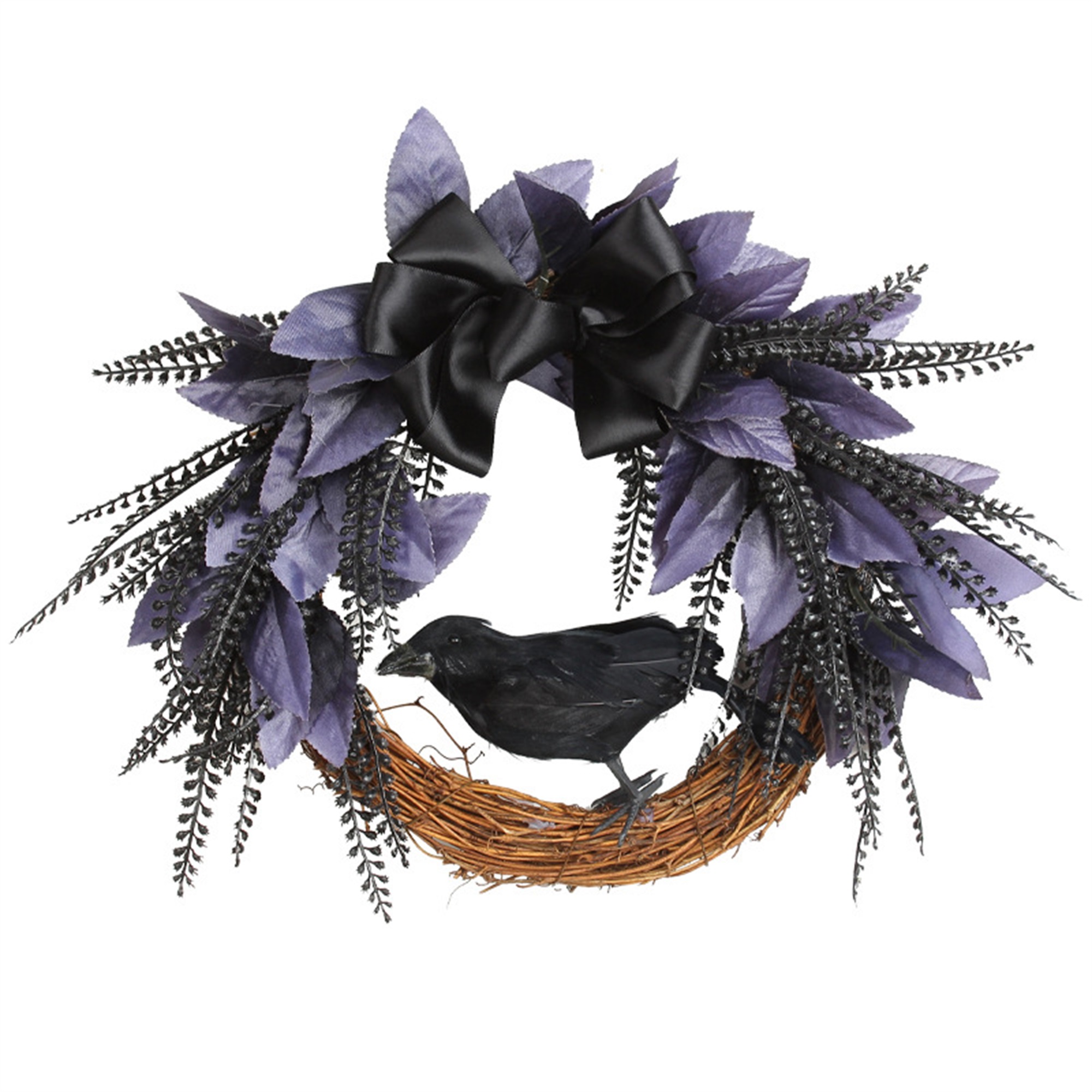 jxxiatang Glitter Bats Decorated Artificial Black Twig Halloween Wreath