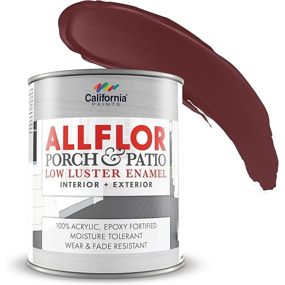 jylp Porch & Floor Enamel Paint - Tile Red, 1 Quart, Water-Based Durable Coating for Patios, Pool Decks & Basements