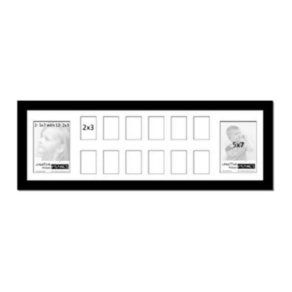 k-12 School Year Photo Collage with 14 Openings 12-2 x 3 Wallet Size and 2-5 x 7 Photos, Preschool through HS Graduation (White Mat)