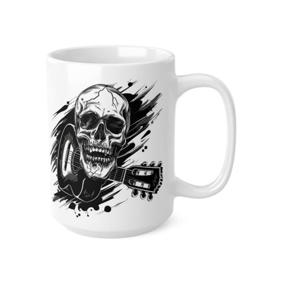 k 'n' Roll Skull & Guitar Mug Goth Music Lover Coffee Cup.jpg