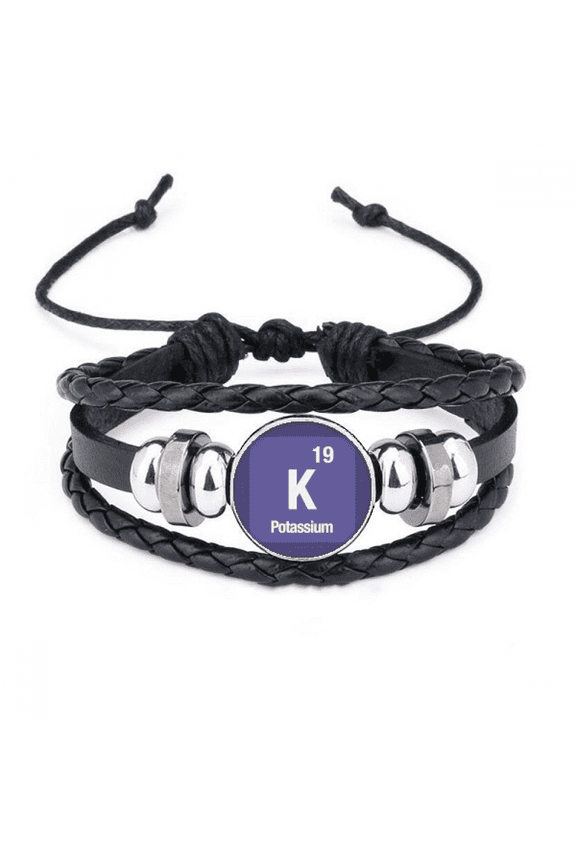 k potassium checal element chem bracelet braided leather woven wristband