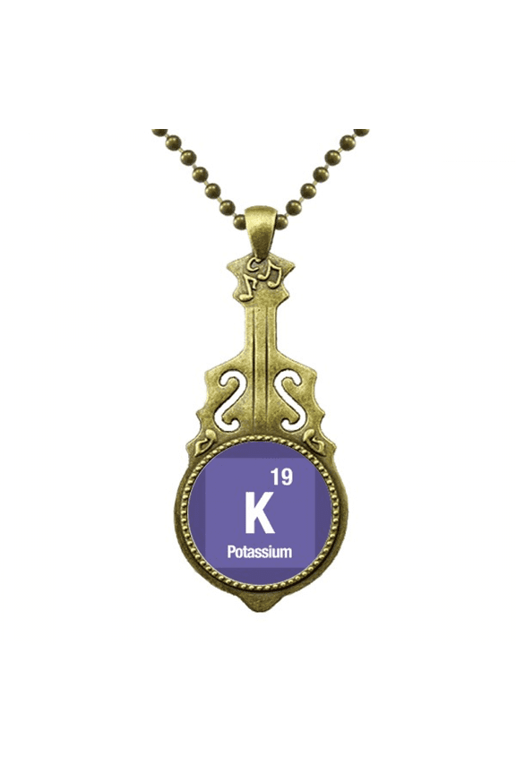 k potassium checal element chem necklace antique guitar jewelry music pendant