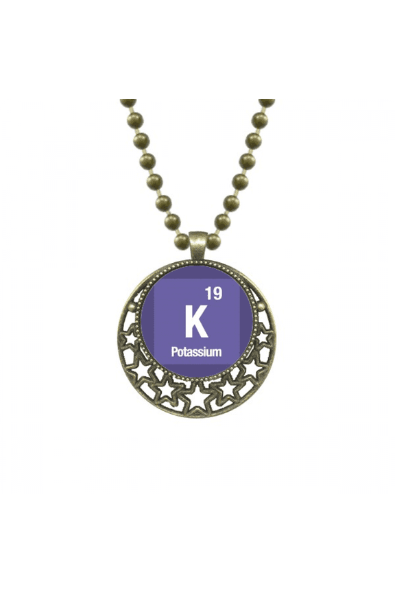 k potassium checal element chem pendant star necklmoon chain jewelry