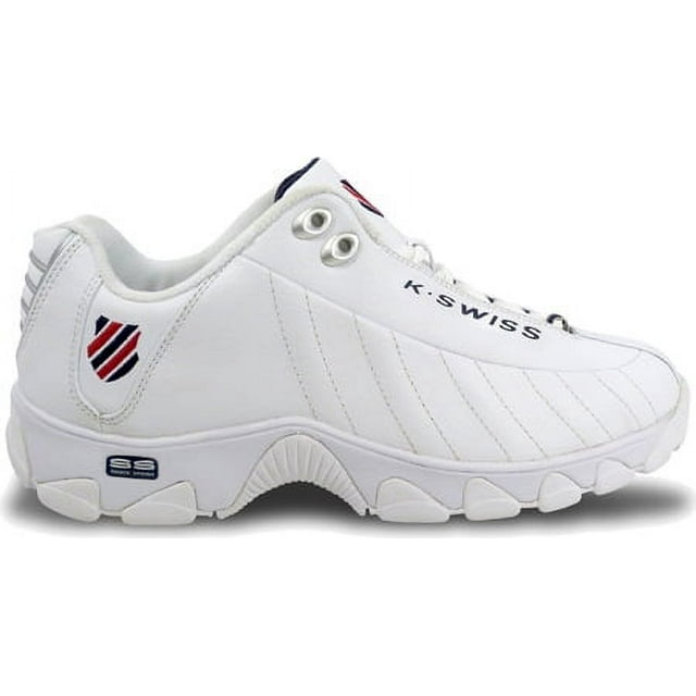 kswiss men's st329 cmf training shoe, white/navy/red, 13 m us