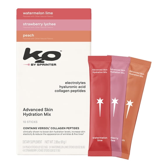 k2o by Kylie Jenner Advanced Skin Hydration Electrolyte Mix, Variety Pack, 10 Count