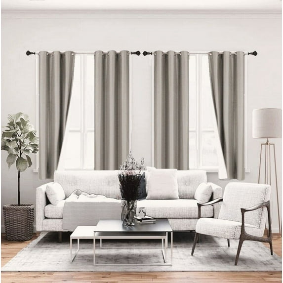k92 Blackout 1 Panel Silver Color Thermal Lined Room Darkening Window Curtain Grommets 63" inch