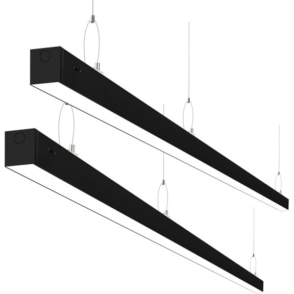 kadision 8FT LED Linear Light, 100W 13000lm 3000K/4000K/5000K Selectable, 0-10V Dimmable Suspended Linear Light Fixture for Office Retail Showroom, ETL-Listed 2-Pack