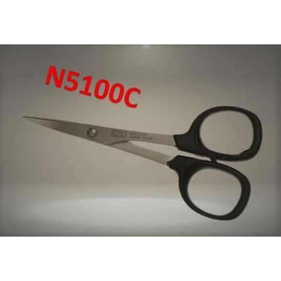 kai 4" Curved Tip Needlecraft Scissors, Black