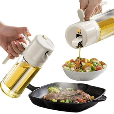 kaioher 2 in 1 Oil Sprayer Bottle Dispenser for Kitchen Ergonomic Handle Oil Sprayer Control Oil Amount Simplify Cooking Lid Sprayer Bottle Dual Function Oil Tool for Grilling Baking