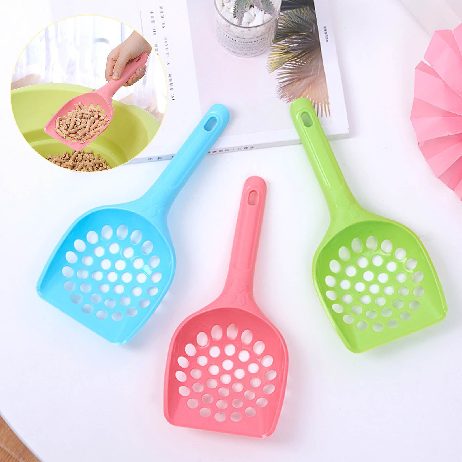 kaioher Cat Poop Scoop Large Hole Easy Filtration Lightweight Pet Cat Litter Cleaning Shovel Pet