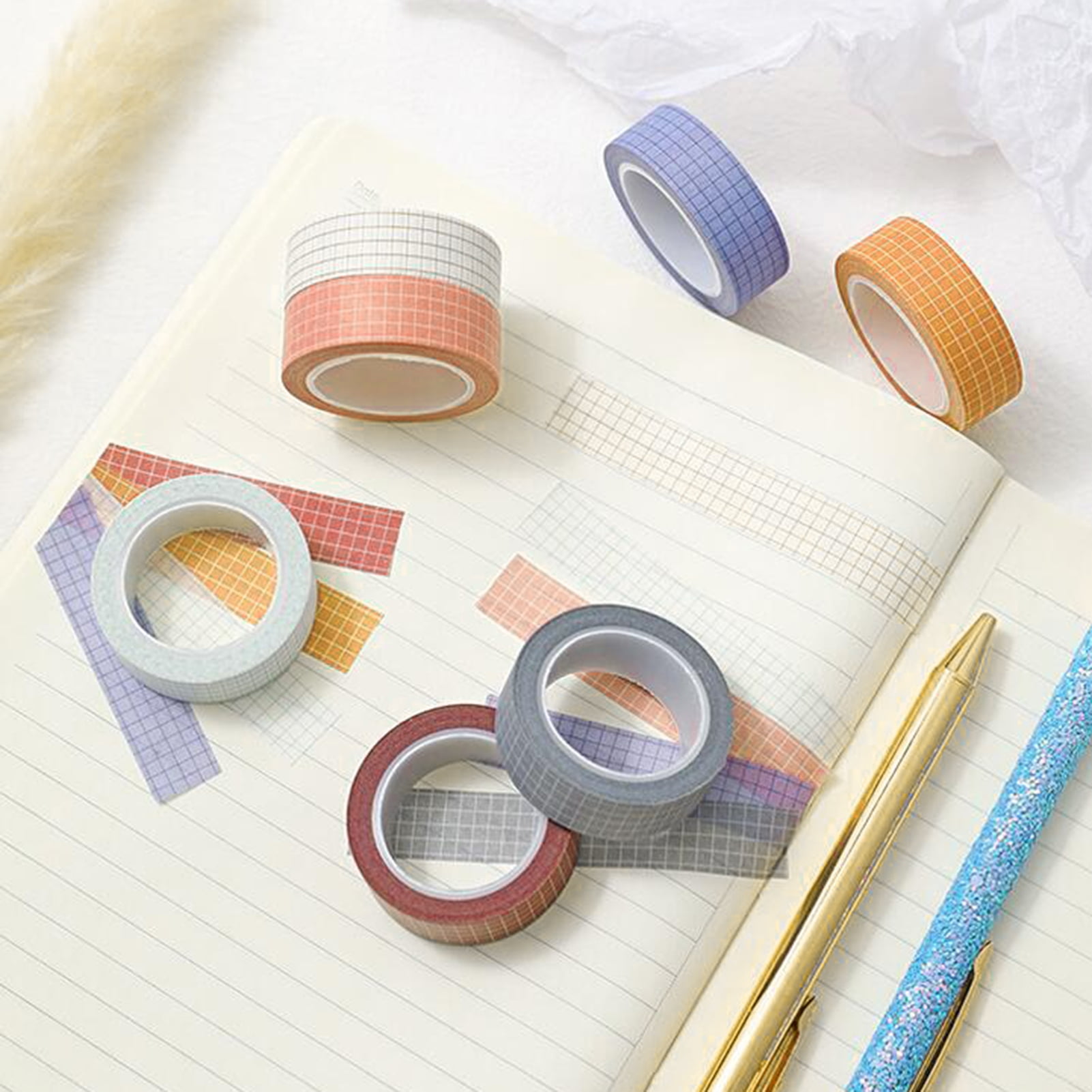 kaioher Masking Tape Ecofriendly Vibrant Color Practical Masking Washi Tape for Students