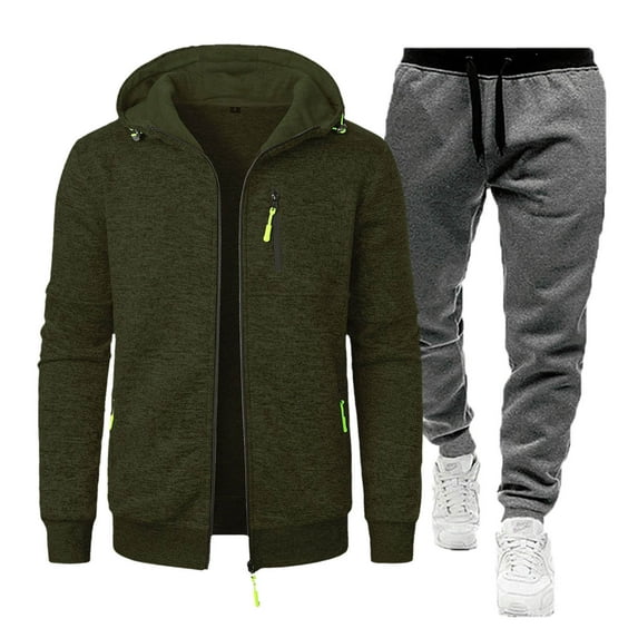 kakina CMSX 2 Piece Hoodie Sweatshirt Outfits for Mens Clearance,Casual Fashion Quarter Zipper Stand Collar Solid Color Tracksuit Joggers Sweatpants Sweatsuit Set