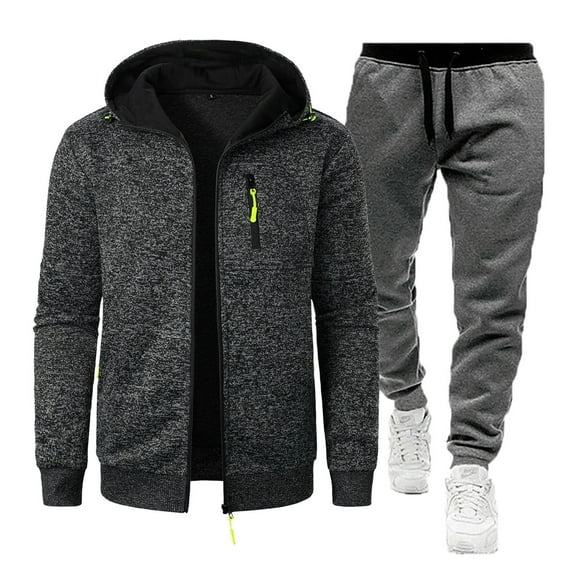 kakina CMSX 2 Piece Hoodie Sweatshirt Outfits for Mens Clearance,Casual Fashion Quarter Zipper Stand Collar Solid Color Tracksuit Joggers Sweatpants Sweatsuit Set
