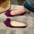 thumbnail image 1 of kakina CMSX Bowknot Ballet Flats Womens Pointy Toe Flat Shoes Suede Dress Solid Color Flat Shoes Wear to Work Slip On Moccasins, 1 of 6