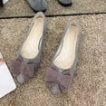 thumbnail image 1 of kakina CMSX Bowknot Ballet Flats Womens Pointy Toe Flat Shoes Suede Dress Solid Color Shoes Wear to Work Slip On Moccasins, 1 of 6
