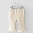 thumbnail image 1 of kakina CMSX Children Infant Girls Ribbed Solid Color Ruffled Pants,Baby Girl Fall Winter Casual Fashion Cotton Leggings Flare Pants Clothes, 1 of 4