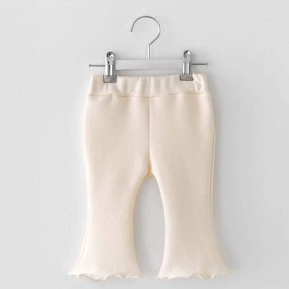 kakina CMSX Children Infant Girls Ribbed Solid Color Ruffled Pants,Baby Girl Fall Winter Casual Fashion Cotton Leggings Flare Pants Clothes