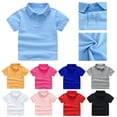 thumbnail image 1 of kakina CMSX Children's Boy's Short Sleeve Polo Shirt Tops,Fashion Casual Turndown Collar Solid Color Polo Shirt Tops Clearance for Children's Boys, 1 of 2