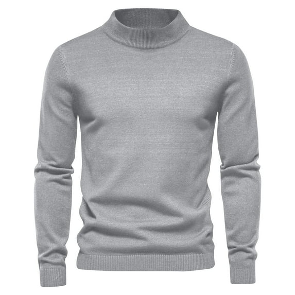 kakina CMSX Classic Knitted Sweater for Men Clearance,Fashion Casual Soft Long Sleeve Half Turtleneck Solid Color Comfortable Pullover Knitted Sweaters for Mens