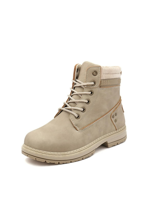 Fall Winter Snow Boots for Women,Fashion Casual Comfortable Hiking Work Ankle Booties Waterproof Lace up Outdoor Low Heel Shoes 8.5(41)