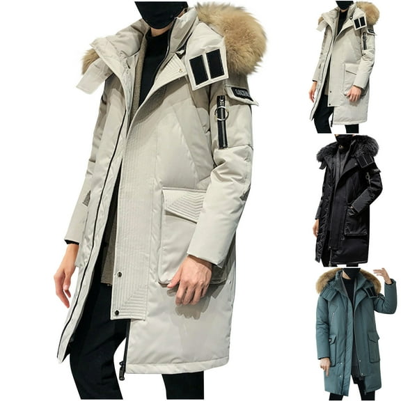 kakina CMSX Fashion Coat Thicker Jacket Men's Hooded Warm and Long Sleeve Solid Color Long Parka Coat White Duck Down Quality Winter Down Jacket