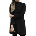 thumbnail image 1 of kakina CMSX Jackets for Women Plus Size, Women Wool Coat Trench Jacket Ladies Warm Long Overcoat Outwear W Black, L, 1 of 2