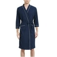 thumbnail image 1 of kakina CMSX Men'S Plush Robes Bathrobe,Full Length Casual Solid Color Pockets Binding Rope for Men Bathrobe,Men'S Warm Long Sleeves Pajama Robes, 1 of 5