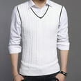 thumbnail image 1 of kakina CMSX Men'S Sweater Vest V Neck Slim Fit Casual Sleeveless Twisted Knitted Pullover Sweater, 1 of 4