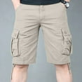 kakina CMSX Men's Cotton Full Elastic Waist Cargo Shorts Loose Fit