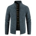 thumbnail image 1 of kakina CMSX Men's Slim Cardigan Sweaters Thickened Full Zip Up Stand Collar Long Sleeve Solid Color Knitted Sweater Cardigan with Pockets for Men, 1 of 9