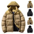 thumbnail image 1 of kakina CMSX Men's Thick Puffer Outerwear Clearance,Mens Cotton Padded Clothing Winter Trend Color Block Combination Thick Packable Puffer Jacket Men with Pocket, 1 of 9