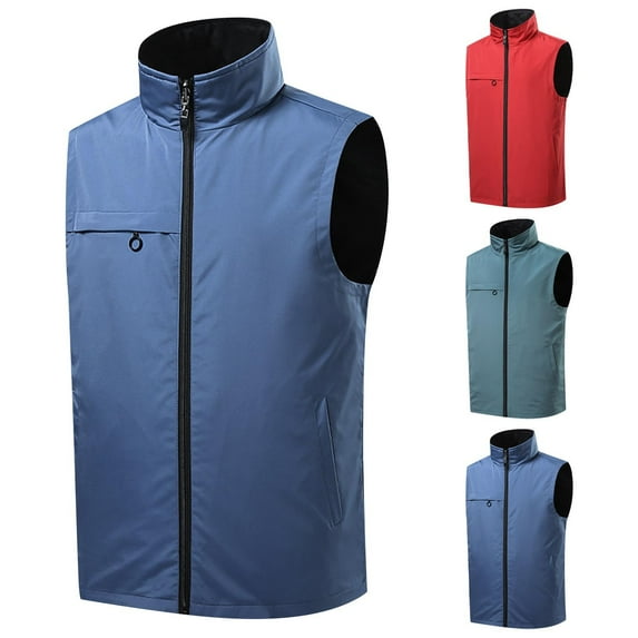 kakina CMSX Men's Windproof Lightweight Golf Vest Outerwear with Pockets, Softshell Sleeveless Jacket for Running Hiking Sports Leisure Solid Color Sleeveless Vest Coat