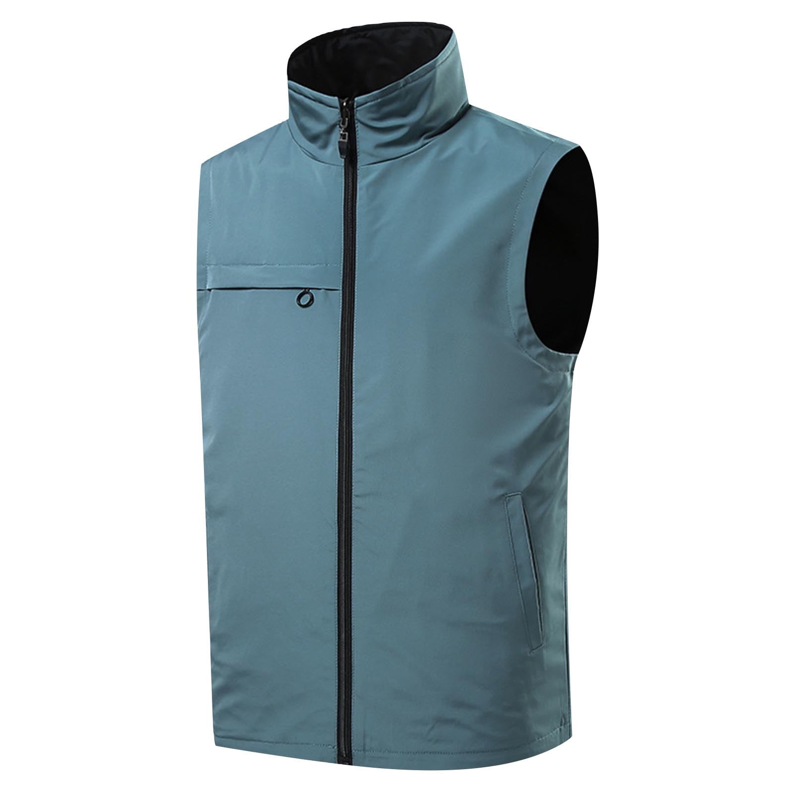 kakina CMSX Men's Windproof Lightweight Golf Vest Outerwear with Pockets, Softshell Sleeveless Jacket for Running Hiking Sports Leisure Solid Color Sleeveless Vest Coat