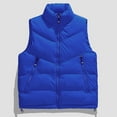 thumbnail image 1 of kakina CMSX Mens Fall Winter Cotton Puffer Vest Jacket,Fashion Casual Sleeveless Down Solid Color Stand Collar Waistcoat Jacket Outdoor Vest Puffer Coat with Pocket, 1 of 1