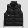 thumbnail image 1 of kakina CMSX Mens Fall Winter Cotton Puffer Vest Jacket,Fashion Casual Sleeveless Down Solid Color Stand Collar Waistcoat Jacket Outdoor Vest Puffer Coat with Pocket, 1 of 9