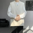 thumbnail image 1 of kakina CMSX Mens Fashion Knitted Sweater Vest,Clearance Casual Classic Solid Color V-Neck Sleeveless Pullover Side Slit Knitted Vest Sweaters, 1 of 1