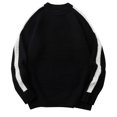 thumbnail image 1 of kakina CMSX Mens Oversized Vintage Knitted Sweater Clearance,Casual Solid Color Side Striped Long Sleeve Sweater Woven Crewneck Pullover Knitted Sweater, 1 of 4