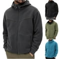 thumbnail image 1 of kakina CMSX Mens Winter Fleece Hooded Jackets,Casual Stylish Full Zip Up Long Sleeve Solid Color Coats Lightweight Warm Windbreak Outerwear with Pocket, 1 of 9