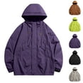 thumbnail image 1 of kakina CMSX Outdoor Jacket with Pockets for Men,Fashion Casual Loose Long Sleeved Solid Color Hooded Performance Fleece Lined Windbreaker Water Resistant Soft Winter Coats, 1 of 7