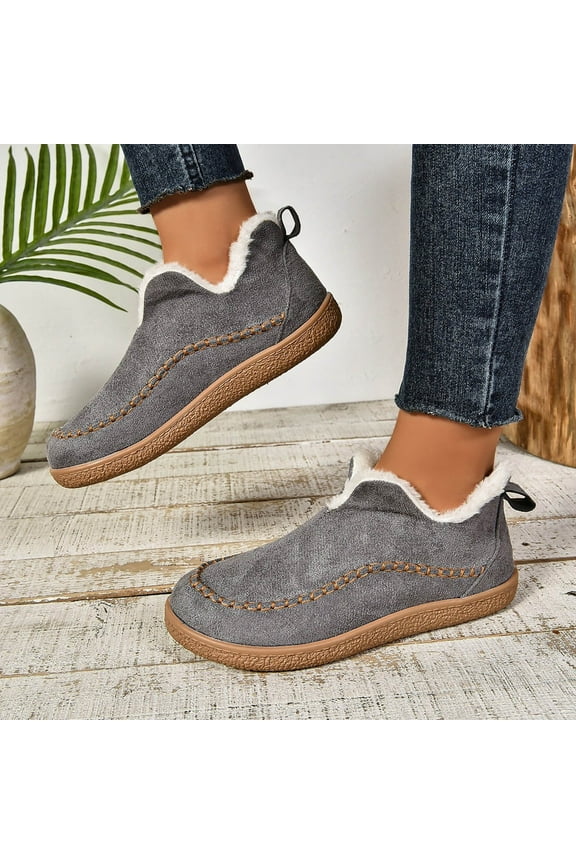 Snow Boots for Women,Classic Water Resistant Fuzzy Fashion Ankle Winter Snow Low Boots Faux Fur Lining Anti-Slip Ankle Booties 8.5(41)