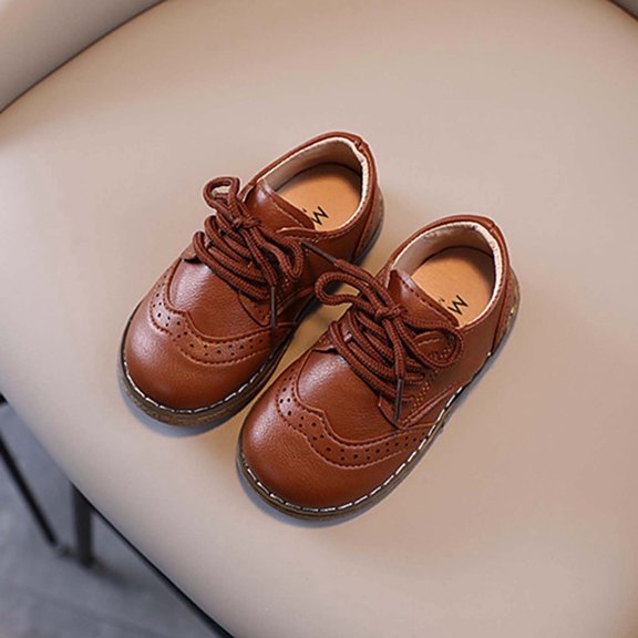 kakina CMSX Toddler Boys Girls Dress Shoes,Little Kid Oxford Shoes Wedding Church Dress Shoes PU Leather Lace Up School Uniform Loafer Flats 11 M(28)