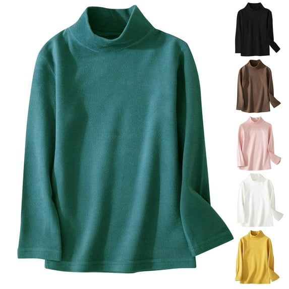 kakina CMSX Toddler Turtleneck Tops Baby Boy Girl Solid Color Long Sleeve Shirt Mock Neck Shirt Turtleneck Blouse Fall Winter Clothes