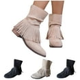 thumbnail image 1 of kakina CMSX Western Cowboys Boots for Women,Fashion Fringe Tassel Cowgirls Ankle Booties Pointy Toe Chunky Block Heel Zipper Short Boots9.5(43), 1 of 9