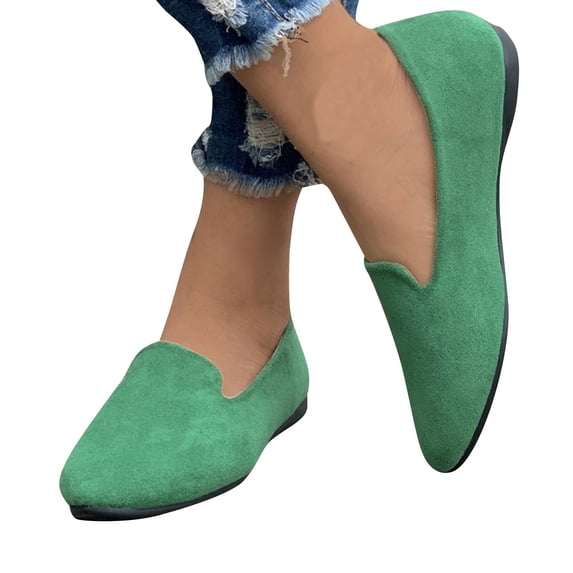 kakina CMSX Women Cute Slip-On Ballet Shoes Soft Solid Classic Round Toe Flats Comfort Lightweight Loafers Suede Dress Shoes