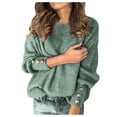thumbnail image 1 of kakina CMSX Women's Fall Tops TurtleneckKnitted Jumper Sweater Long Sleeve Elegant Tops Mint Green, XL, 1 of 9